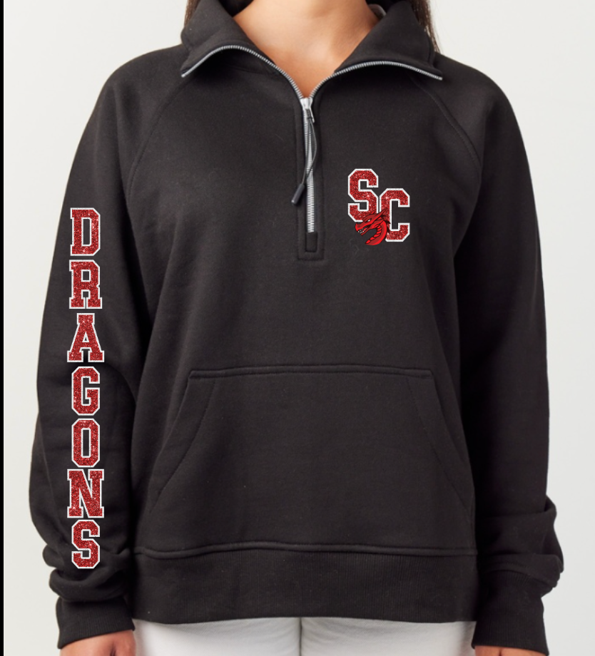 School Spirit 1/4 Zip Up Crewneck-Byron, Swartz Creek