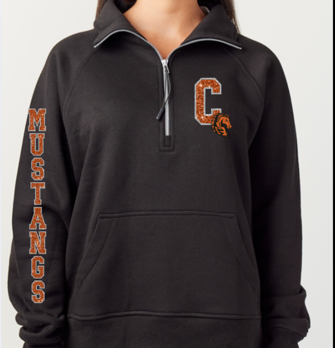 School Spirit 1/4 Zip Up Crewneck-Byron, Swartz Creek
