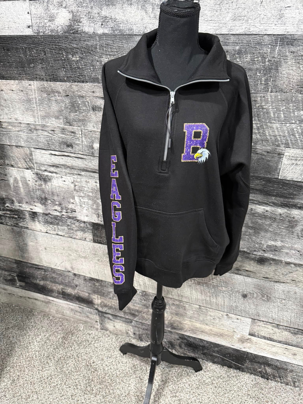 School Spirit 1/4 Zip Up Crewneck-Byron, Swartz Creek