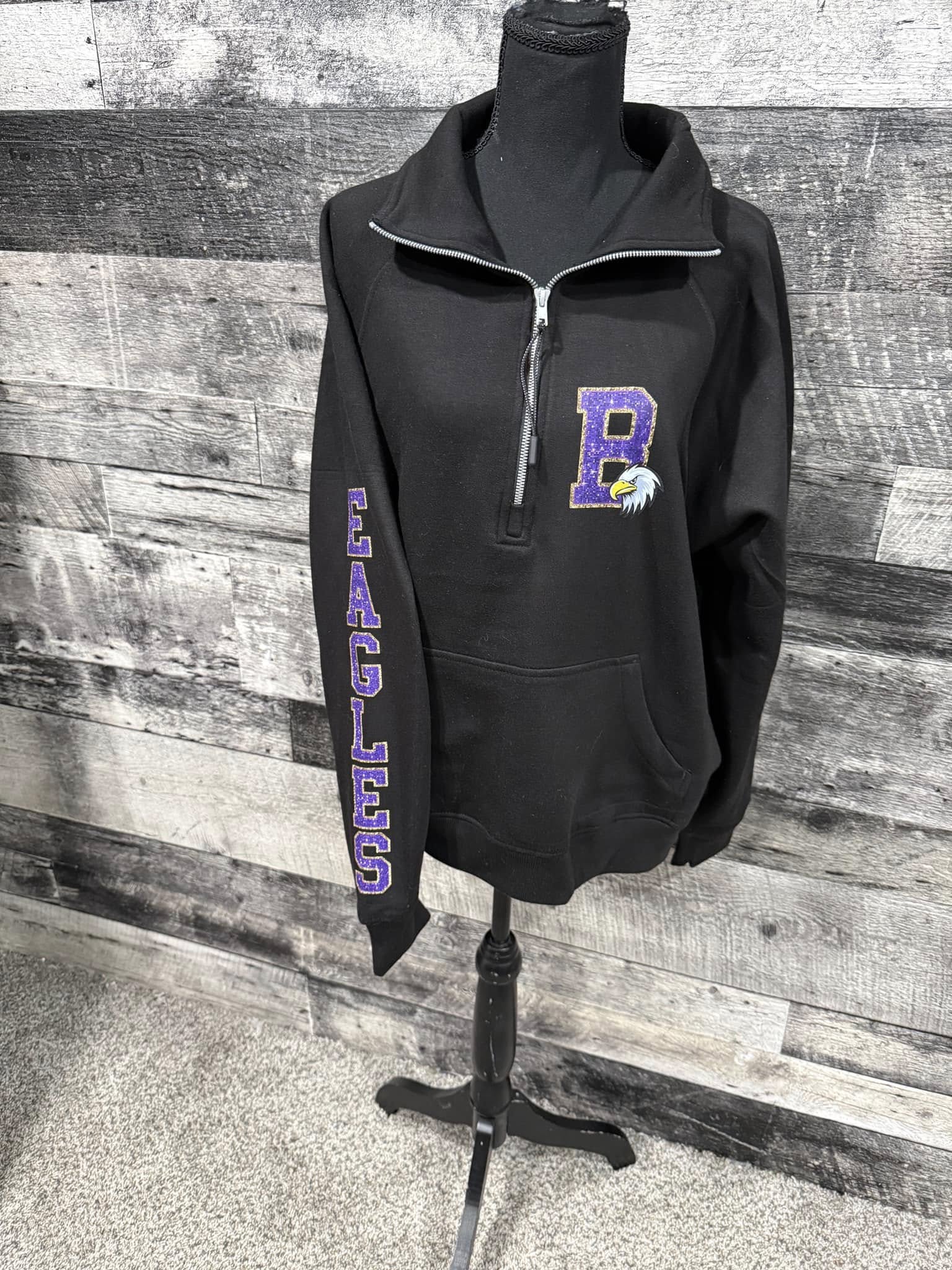 School Spirit 1/4 Zip Up Crewneck-Byron, Swartz Creek