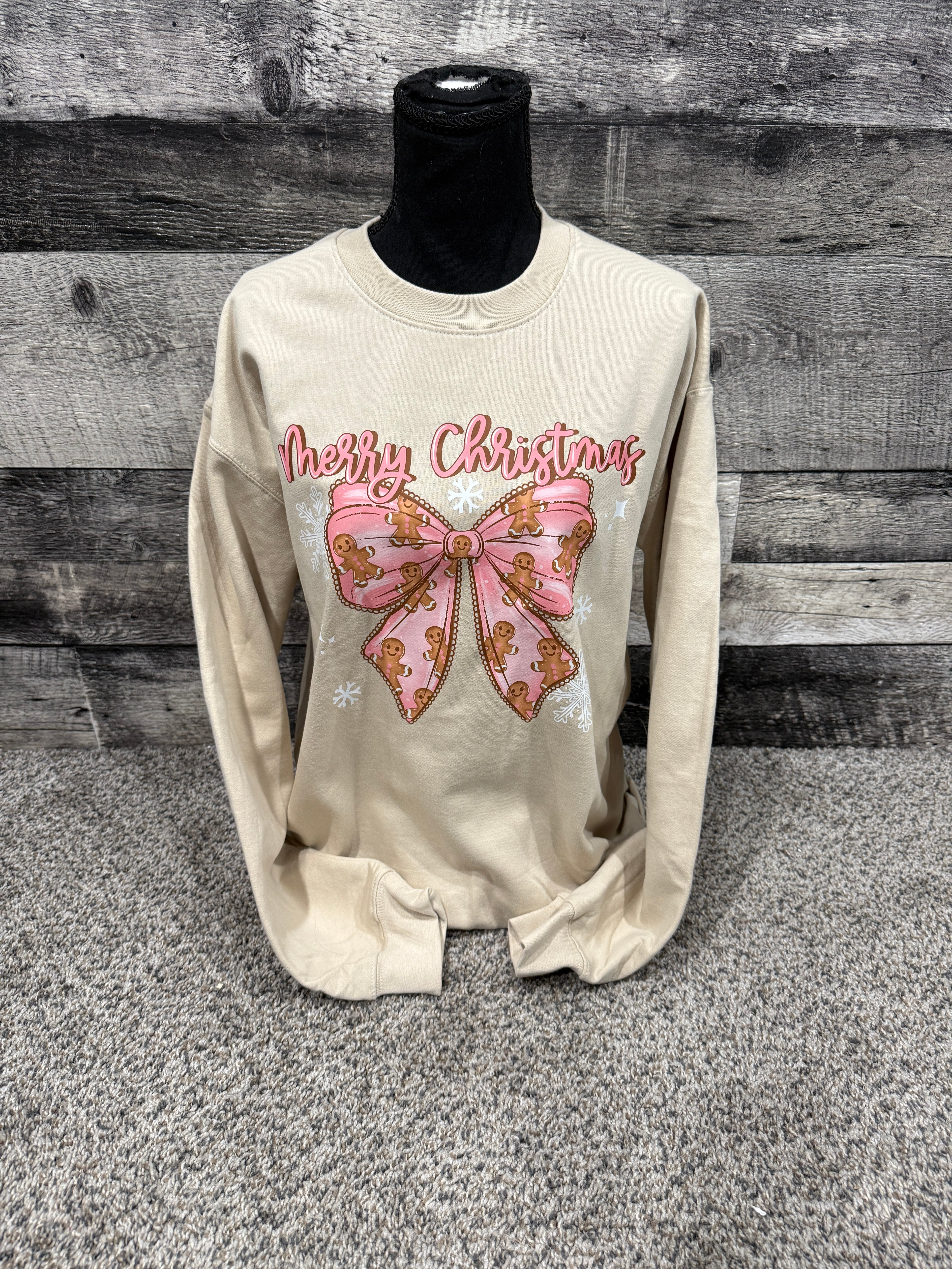 Gingerbread Bow Crewneck