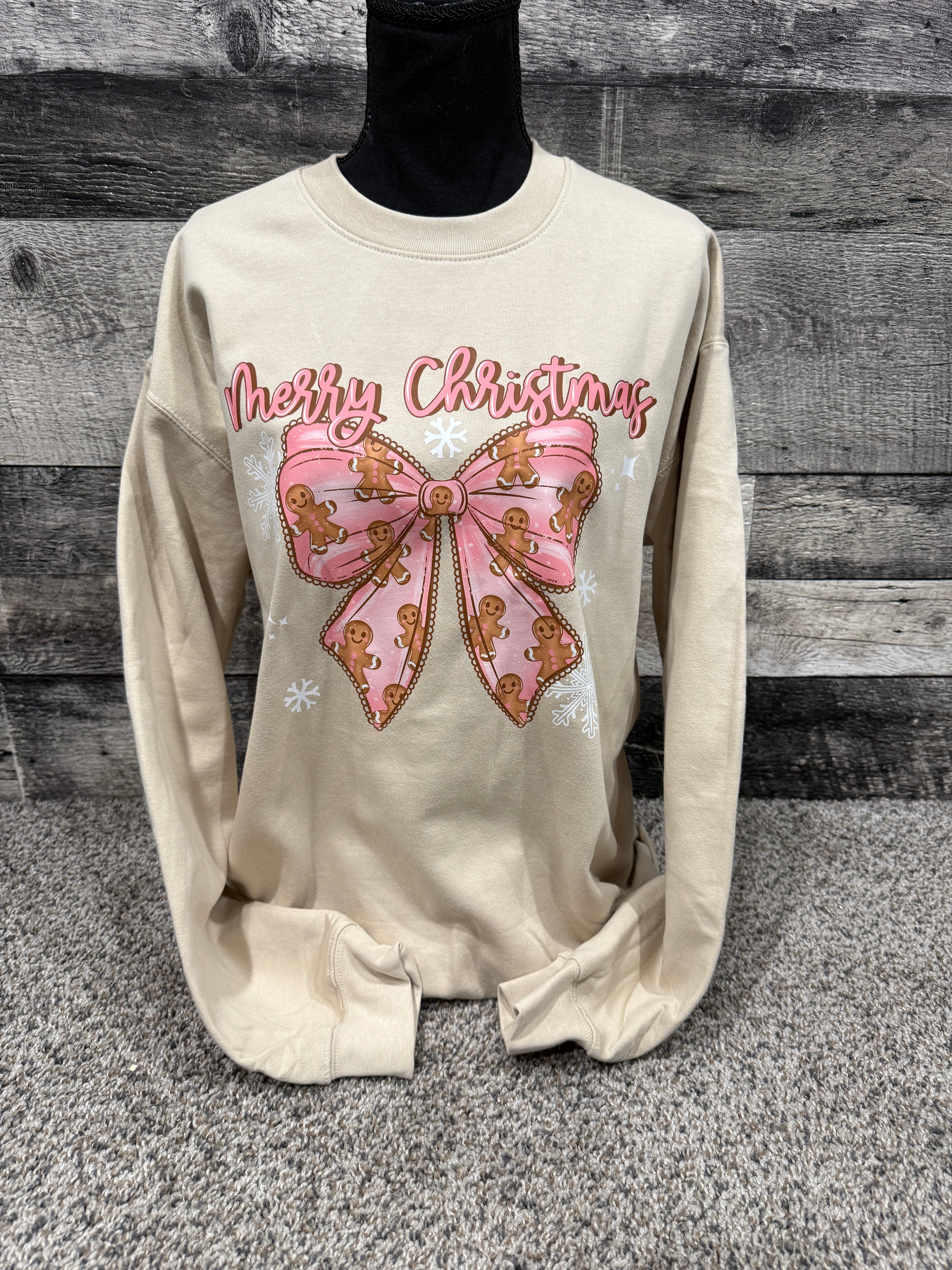 Gingerbread Bow Crewneck