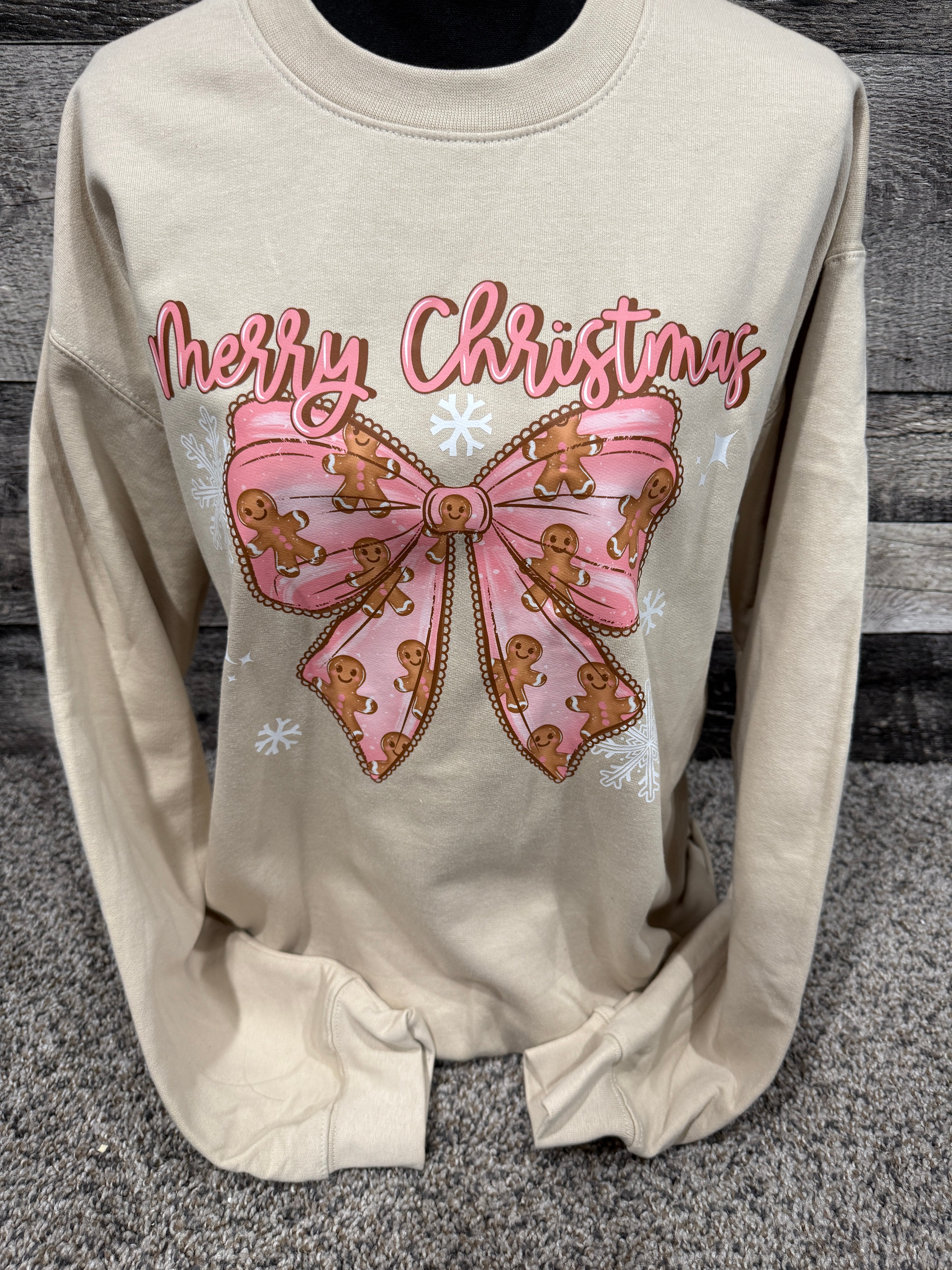 Gingerbread Bow Crewneck