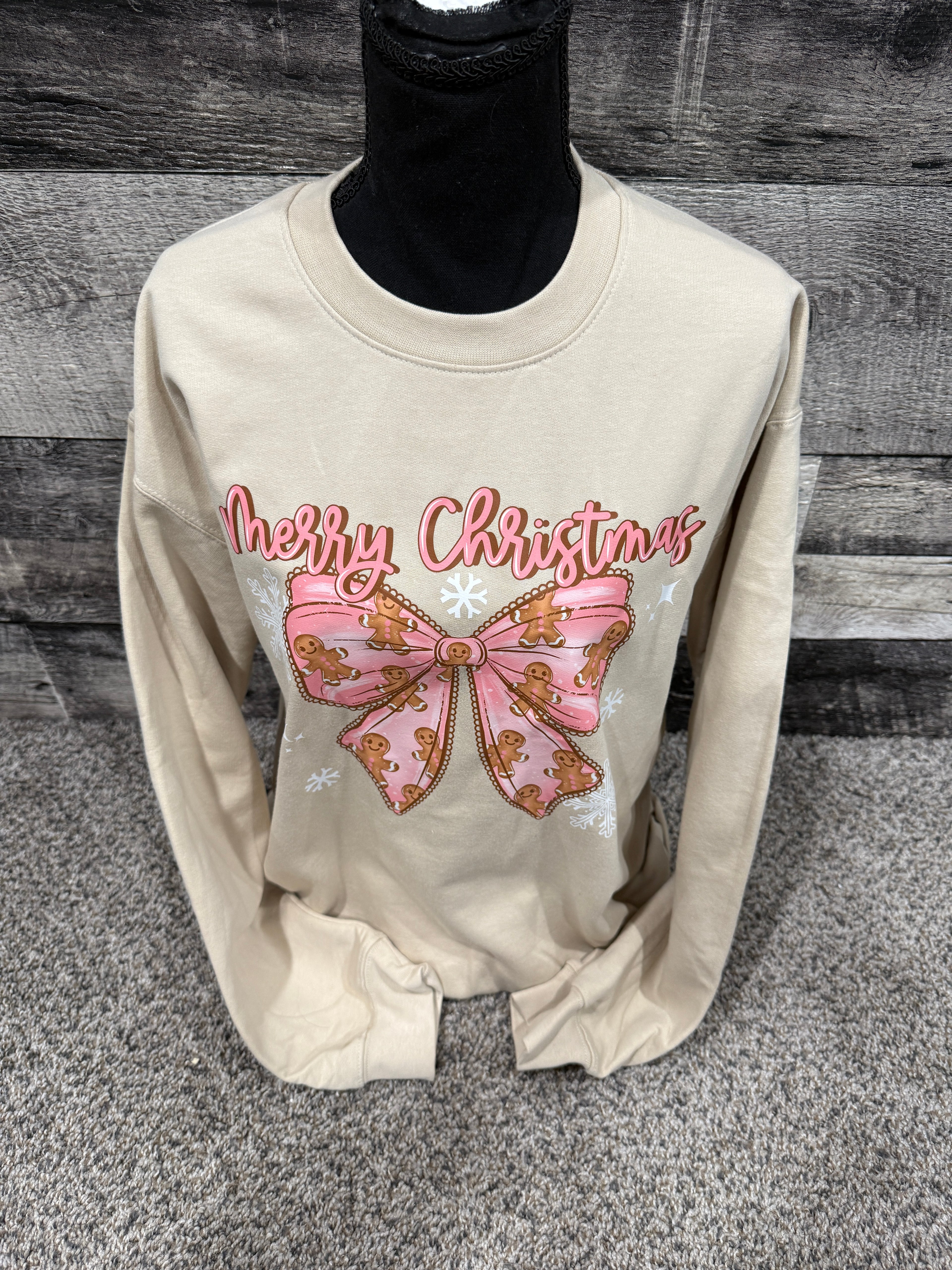 Gingerbread Bow Crewneck