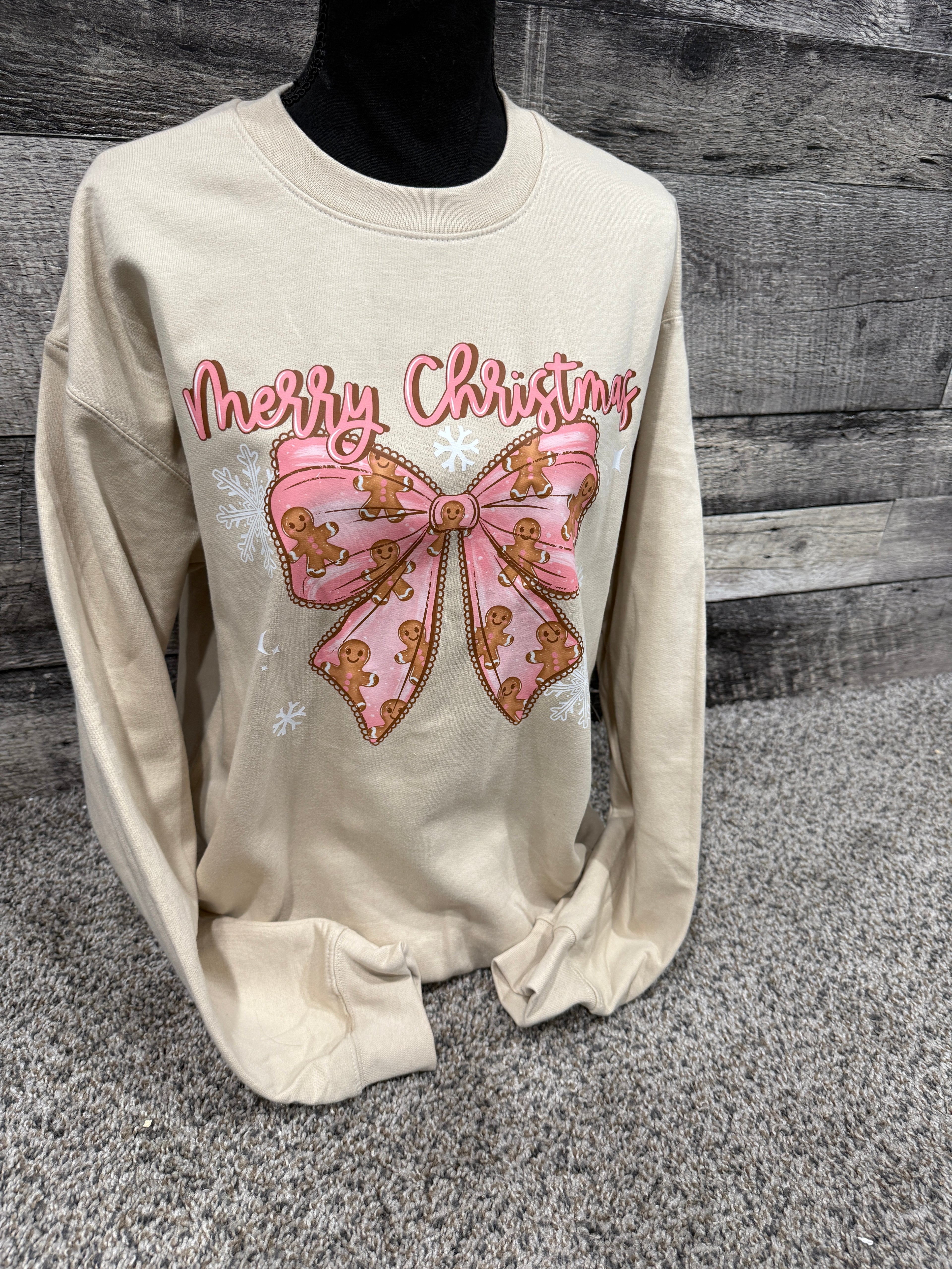 Gingerbread Bow Crewneck