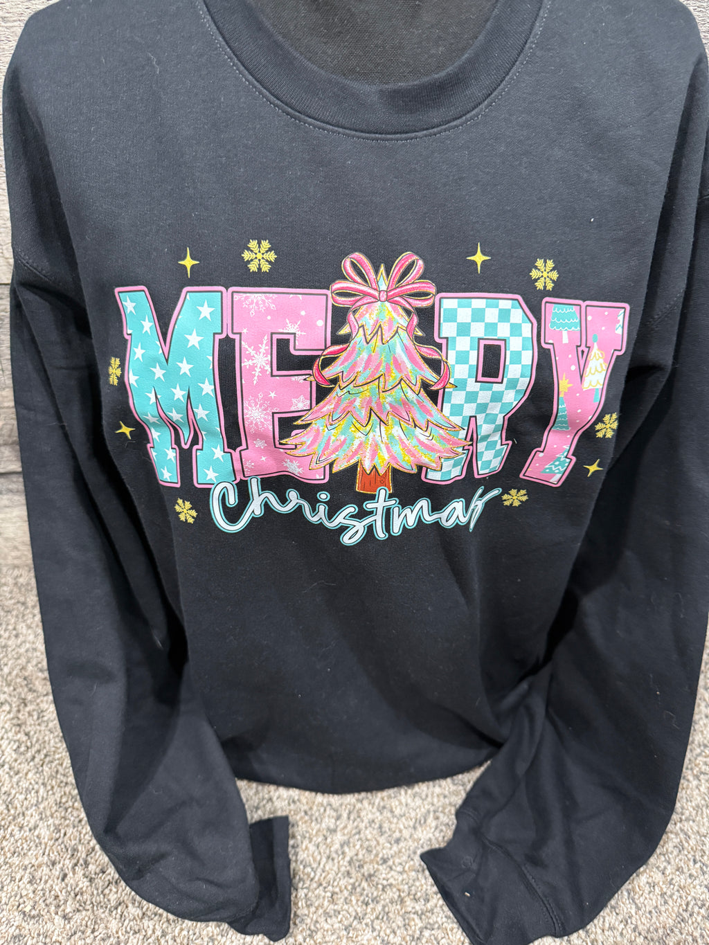 Merry Christmas pink Crewneck