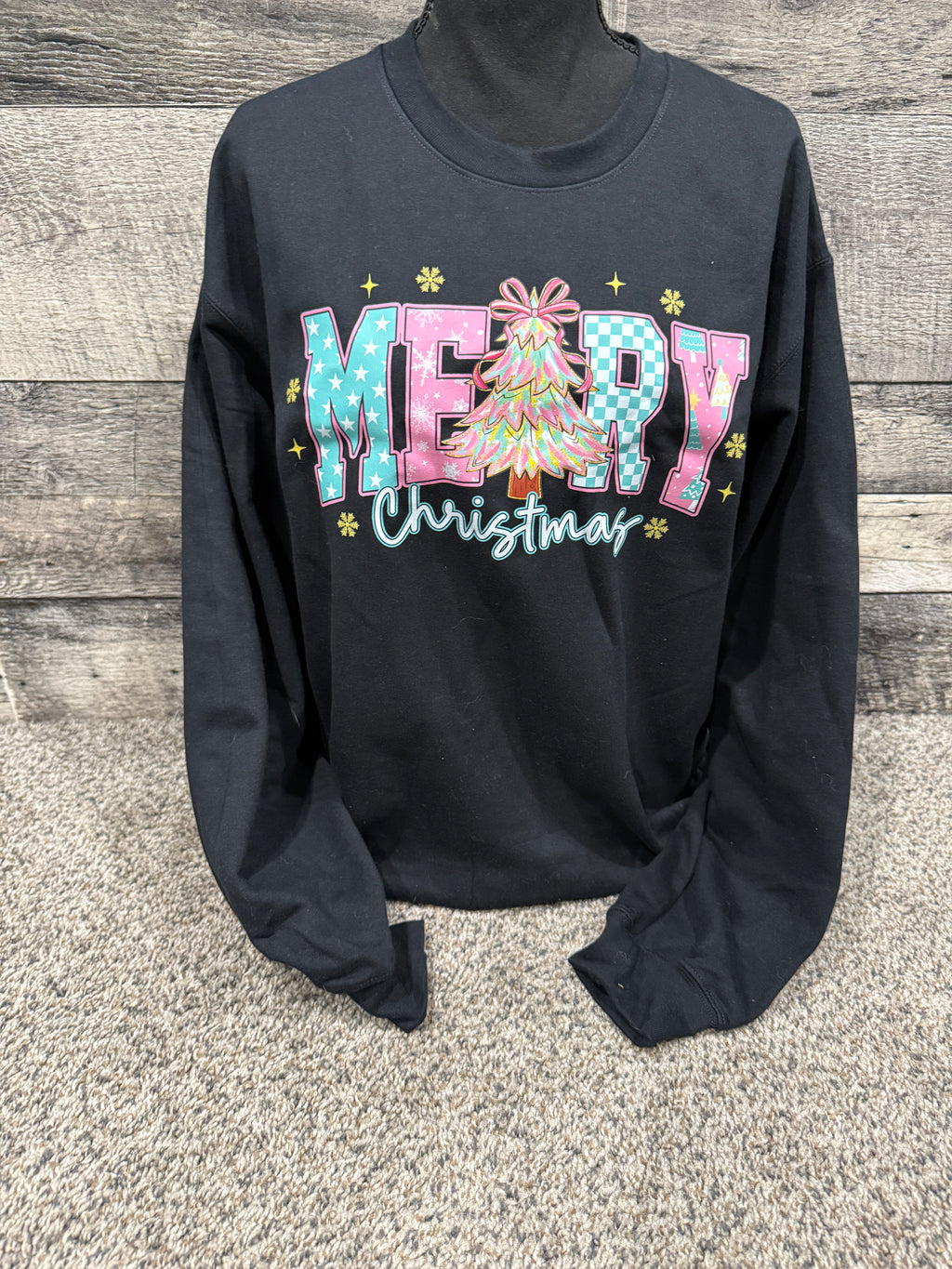 Merry Christmas pink Crewneck