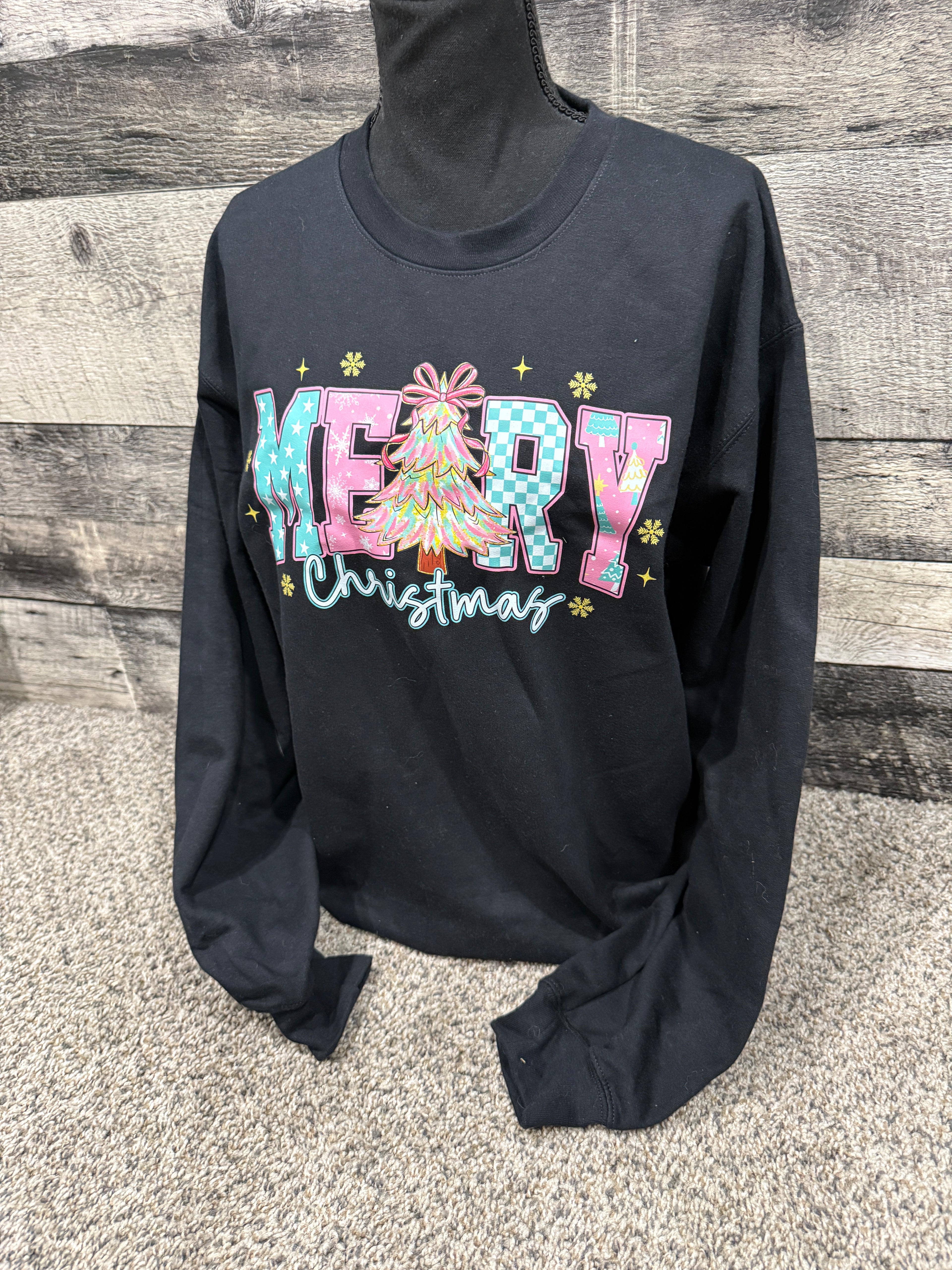 Merry Christmas pink Crewneck