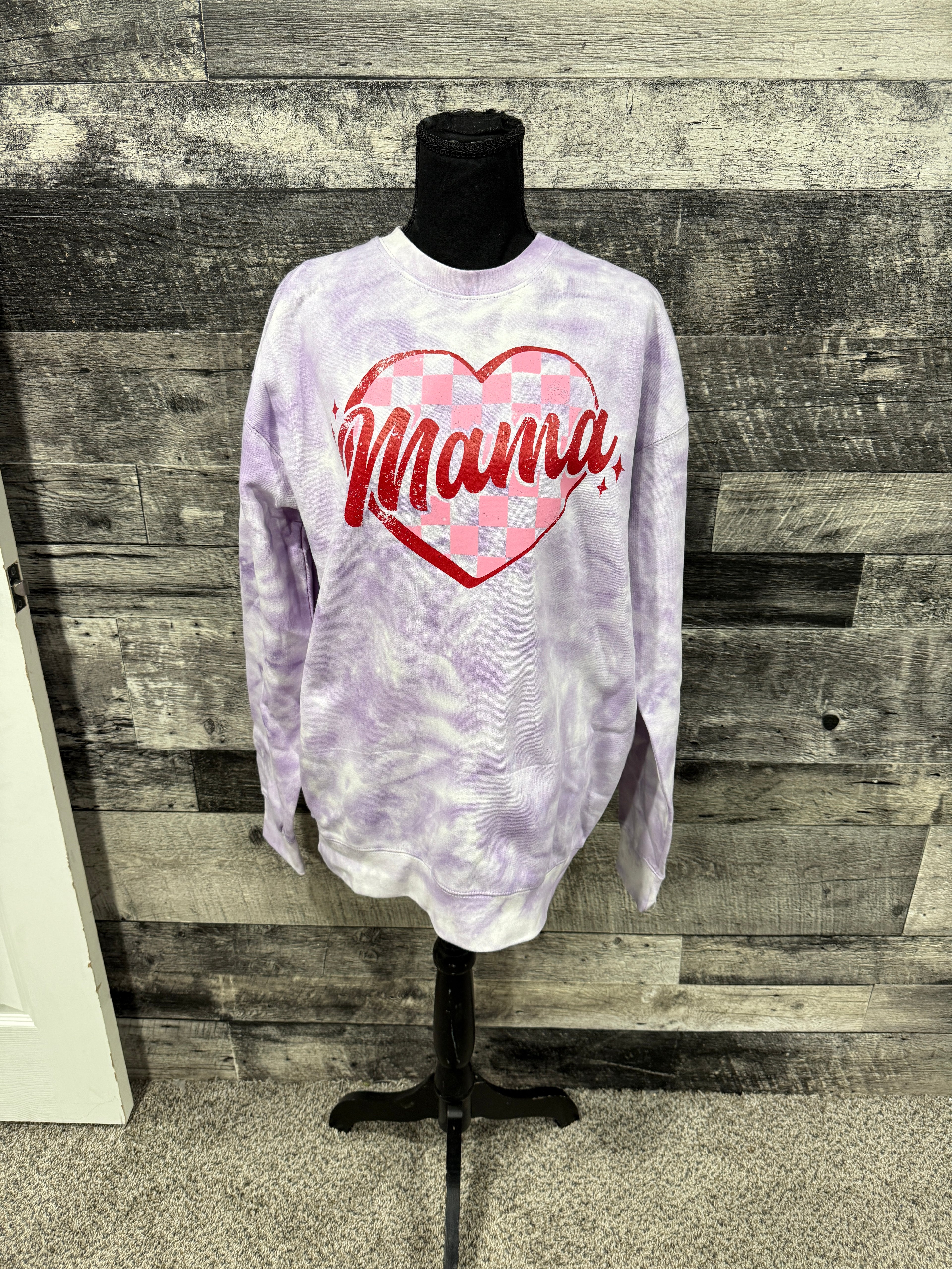 Mama Heart Crewneck Casual Soft
