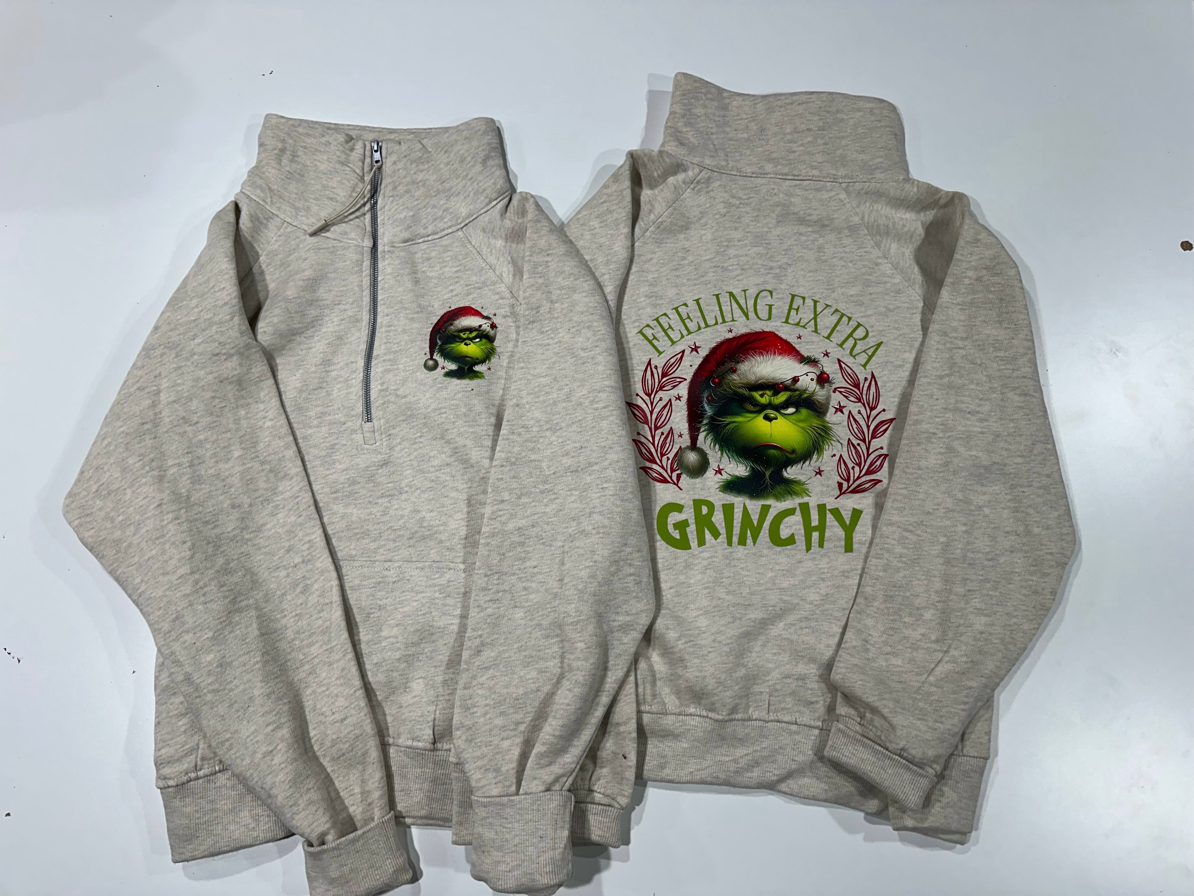 Feeling Grinchy half Zip Crewneck